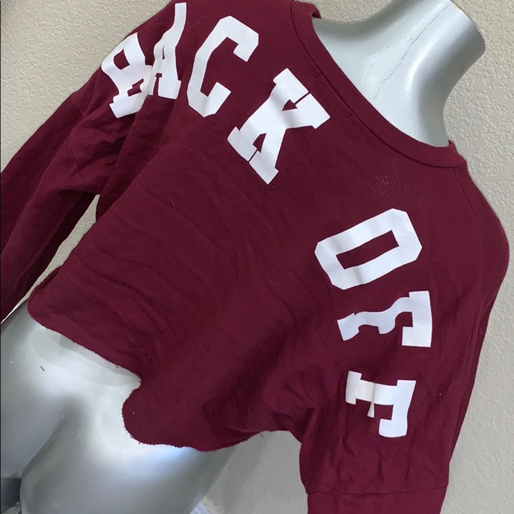 Burgundy back off crop top